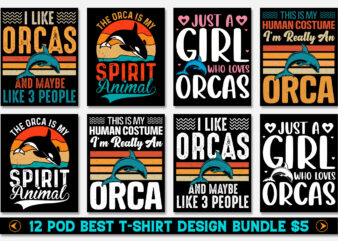 Orca T-Shirt Design Bundle