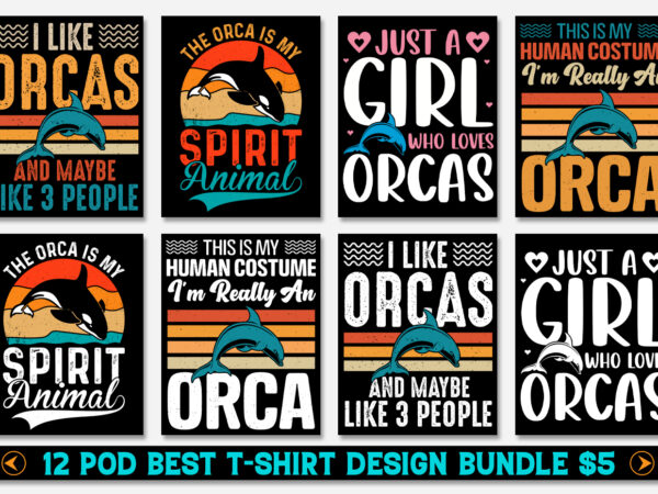 Orca t-shirt design bundle