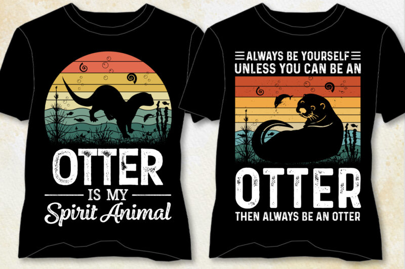 Otter T-Shirt Design-Otter Lover T-Shirt Design