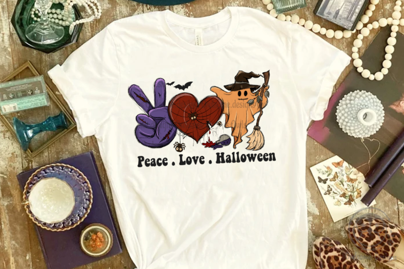 Peace Love Halloween Sublimation Designs