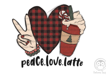 Peace Love Latte Sublimation t shirt illustration