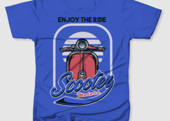 RED CLASSIC SCOOTER t shirt design online