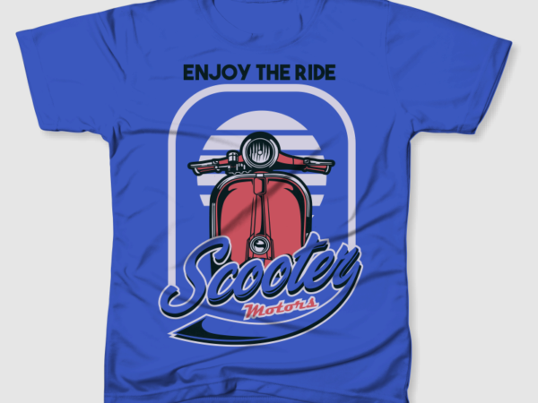 RED CLASSIC SCOOTER t shirt design online