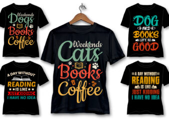 Reading Book T-Shirt Design Bundle-Book Lover T-Shirt Design Bundle