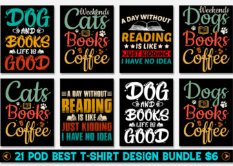 Reading Book Lover T-Shirt Design Bundle