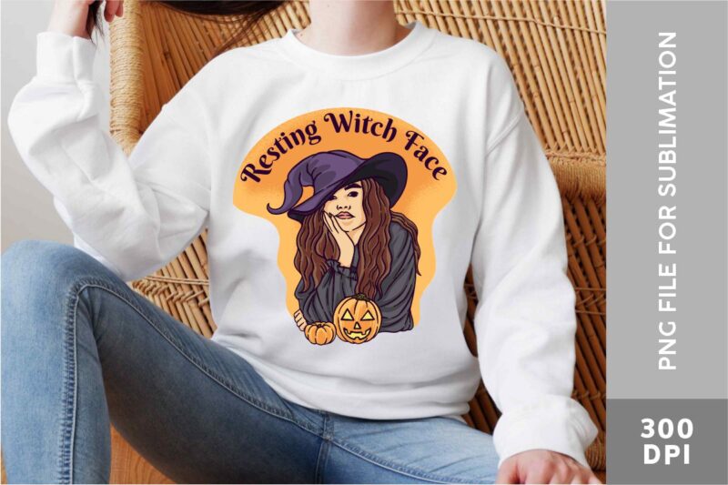 Retro Halloween Sublimation PNG, Spooky Halloween Witches, Halloween Girl Illustration PNG, Halloween tshirt designs