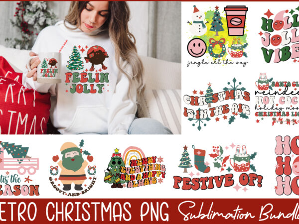 Retro christmas png sublimation bundle t shirt design online