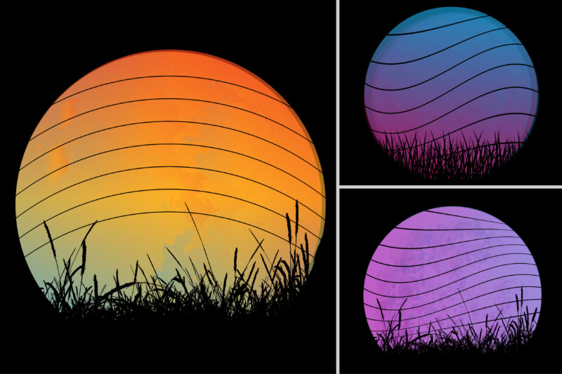 Sunset Colorful Background for T-Shirt Design