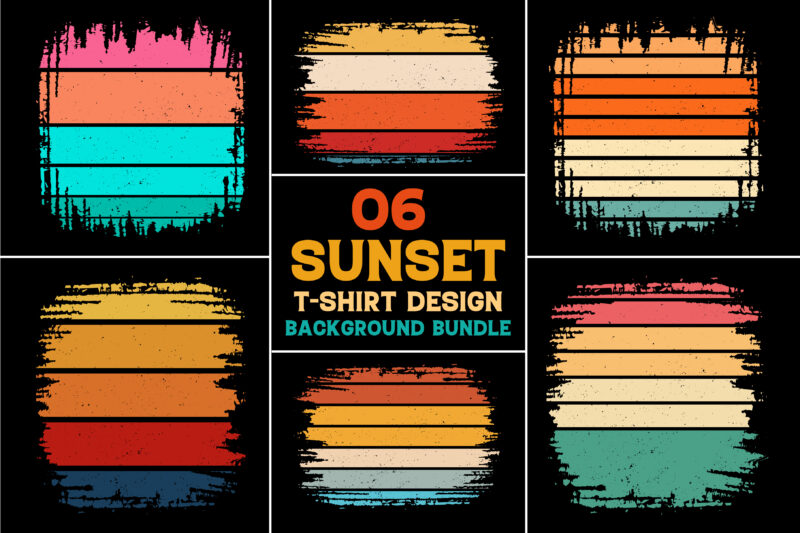 Sunset Vintage Colorful Background for T-Shirt Design