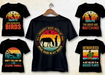 Retro Vintage Sunset T-Shirt Design Bundle