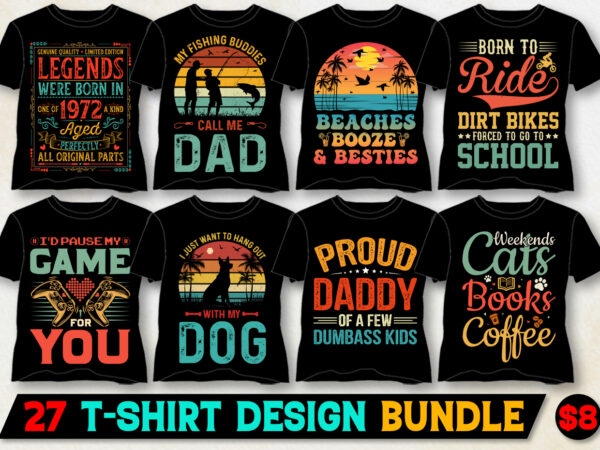 Retro vintage sunset t-shirt design bundle