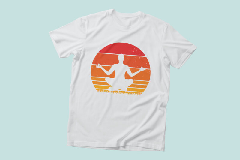 Retro Vintage Sunset Yoga T-shirt, Yoga T-shirt Design Bundle, Vintage Yoga  T-shirt, Namaste Yoga T-shirts, Retro Vintage T-shirts - Buy t-shirt designs