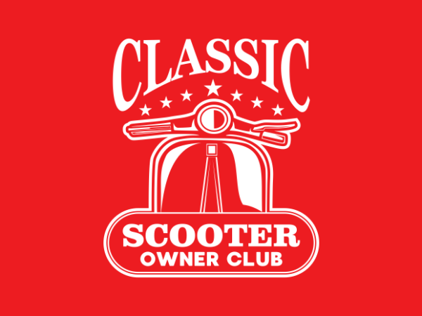 Scooter badge t shirt template vector