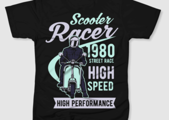 SCOOTER RACER t shirt template vector