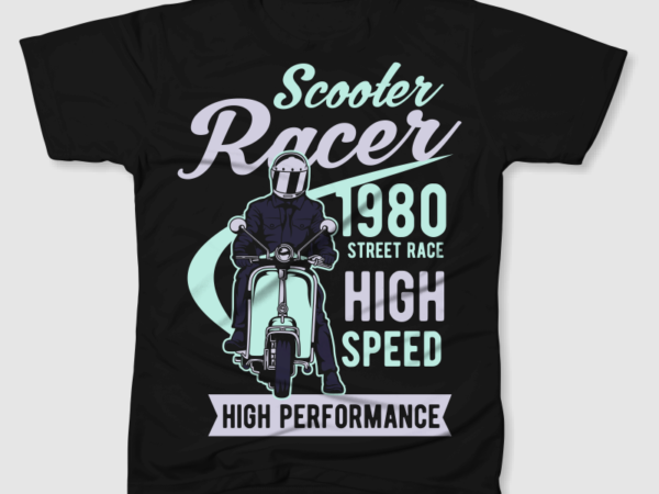 Scooter racer t shirt template vector
