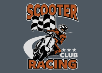 SCOOTER RACING CLUB t shirt template vector