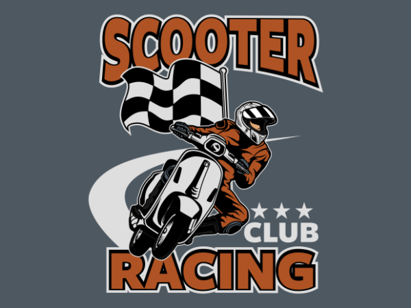 SCOOTER RACING CLUB t shirt template vector