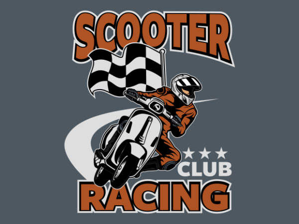 Scooter racing club t shirt template vector