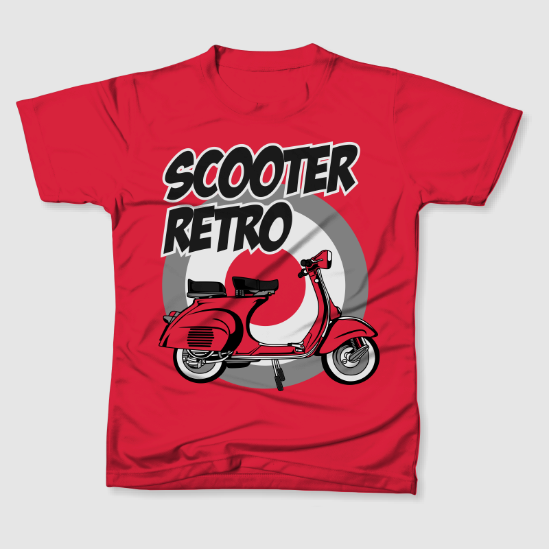 SCOOTER RETRO RED COLOR