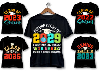 School Senior Class Of T-Shirt Design Bundle