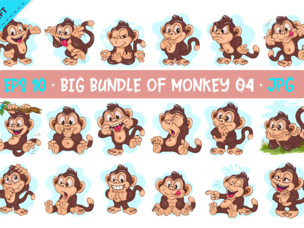 Big bundle of cartoon monkeys 04. crafting, sublimation. t shirt template