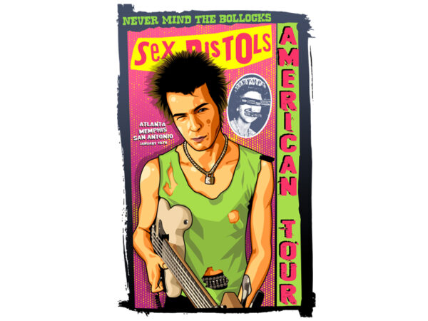 Sex Pistols t shirt template vector