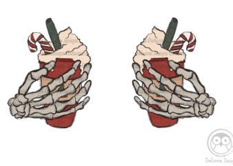 Skeleton Latte Christmas Sublimation