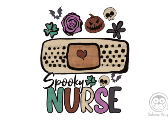 Spooky Nurse Halloween Sublimation t shirt template vector