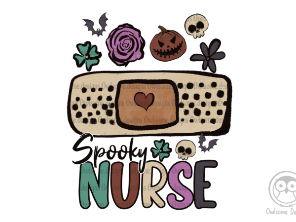 Spooky nurse halloween sublimation t shirt template vector