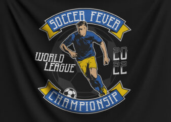 Soccer Fever Championship t shirt template vector
