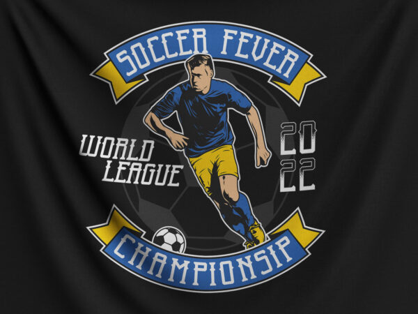 Soccer fever championship t shirt template vector