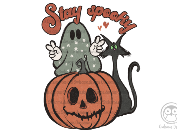 Stay spooky sublimation t shirt template vector