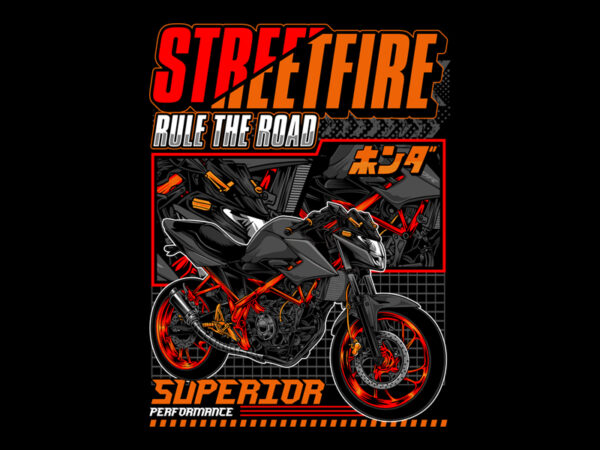 Street fire t shirt template vector