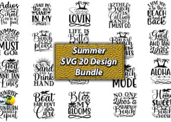 Summer SVG 20 Design Bundle, Summer,Summer Beach Bundle SVG,Summer svg, Summer t-shirt, Summer design, Summer svg vector, Summer tshirt design, Beach Svg Bundle, Summertime, Funny Beach Quotes Svg, Salty Svg