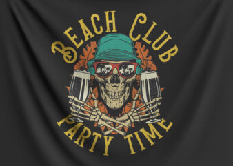 Beach Club Party Time t shirt template