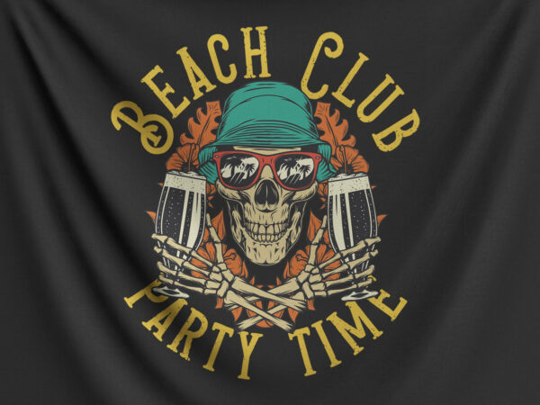 Beach club party time t shirt template