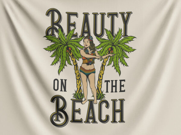 Beauty on the beach t shirt template