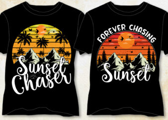 Sunset Chaser T-Shirt Design-Sunset Lover T-Shirt Design