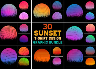 Sunset Colorful Background for T-Shirt Design