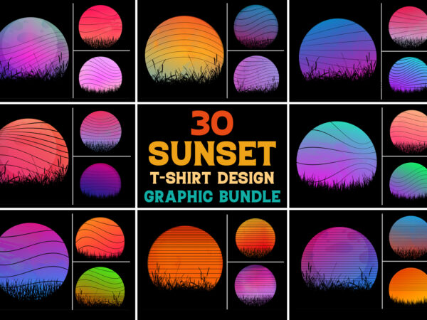 Sunset colorful background for t-shirt design