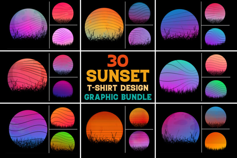 Sunset Colorful Background for T-Shirt Design