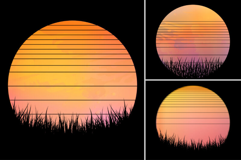 Sunset Colorful Background for T-Shirt Design