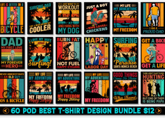 Sunset Colorful T-Shirt Design Bundle