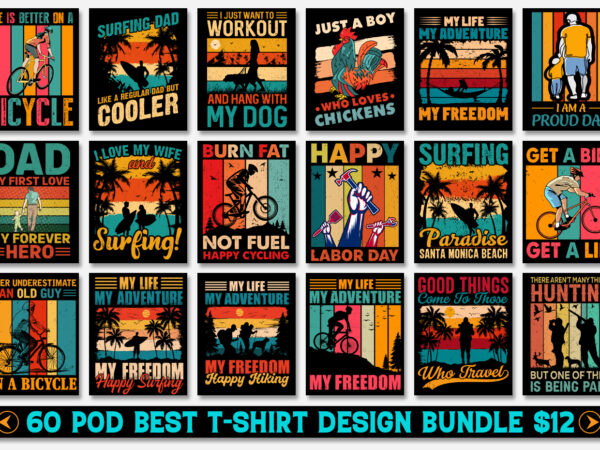 Sunset colorful t-shirt design bundle