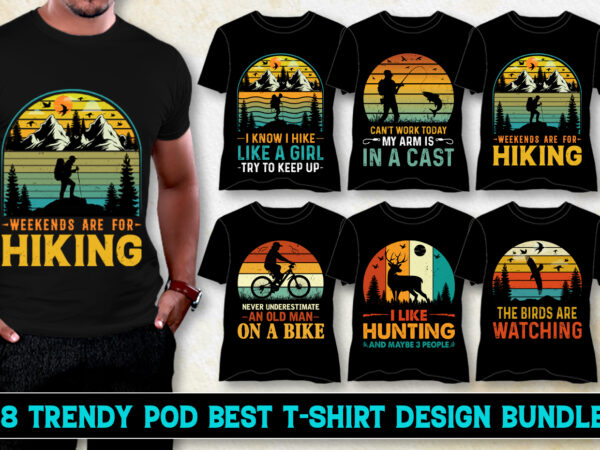 Sunset colorful t-shirt design bundle