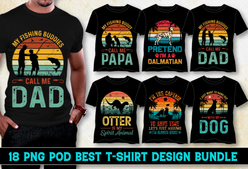 Sunset Colorful T-Shirt Design Bundle