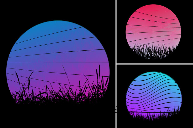 Sunset Colorful Background for T-Shirt Design