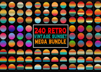 Sunset Retro Vintage Vector Bundle for T-Shirt Design