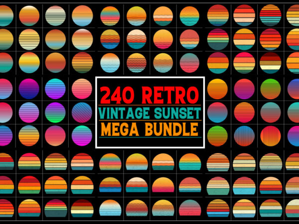 Sunset Retro Vintage Vector Bundle for T-Shirt Design