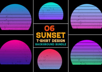 Sunset Retro Vintage Grunge Background for T-Shirt Design